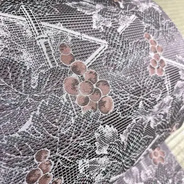 순수 실크 하카타 오리 아키 나고야 오비 [ 그레이 포도 당초 ]