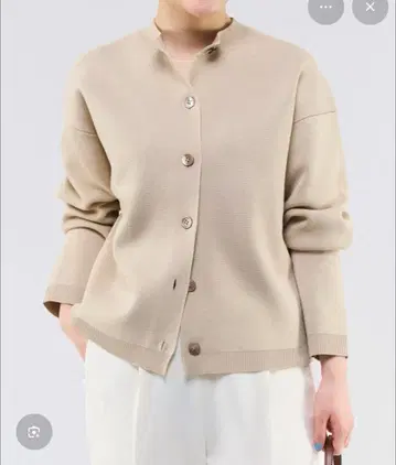 이에나 GIZA 코튼 밀라노 리브 가디건