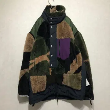 sacai x kaws 패치워크 플리스 자켓 사카이