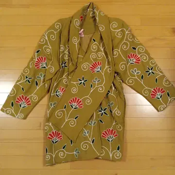 인도 카슈미르 자수 두꺼운 원단 코트