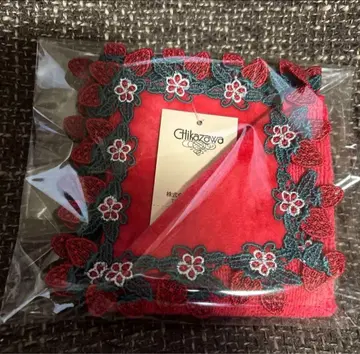 친자와 레이스 봄 딸기 한정판 레드 사각형 타월 손수건 스퀘어