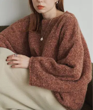 오버 MIX 부클레 니트