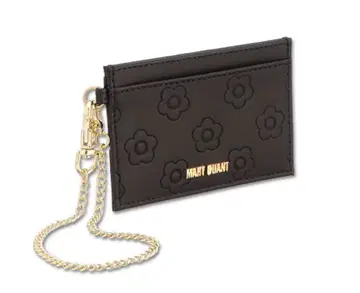 MARY QUANT 꽃무늬 패스 케이스 블랙