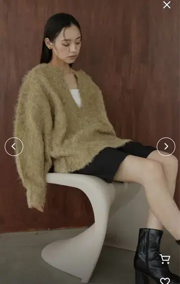 hellam 믹스 샤기 키넥 니트