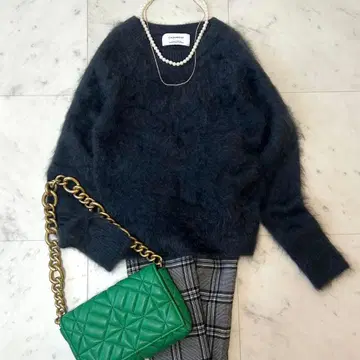 그린 라벨 릴랙싱 다크 그레이 캐시미어 100% 니트 긴팔