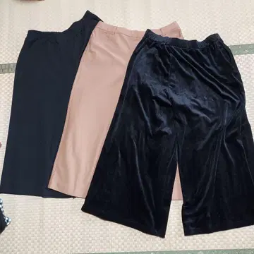 와이드 팬츠 3세트 블랙 베이지, 코듀로이