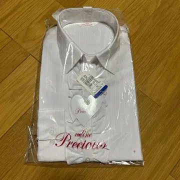 미사용 새상품 Precious 화이트 스트라이프 긴팔 셔츠 9호