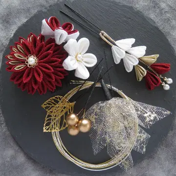 츠마미자이쿠 머리 장식 졸업식 결혼식 성인식