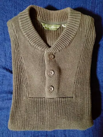 에디 바우어 헨리넥 두꺼운 원단 코튼 스웨터 밀리터리 구제 의류