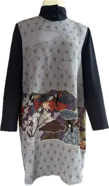 시선당 크레이프 원단 튜닉 일본제 고급 재패니즈 모던 톤 다운된 색상