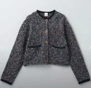 6 (ROKU) 믹스 슬라브 니트 가디건