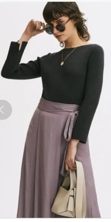 Mila Owen 오가닉 리브 7부 소매 니트 차콜 그레이