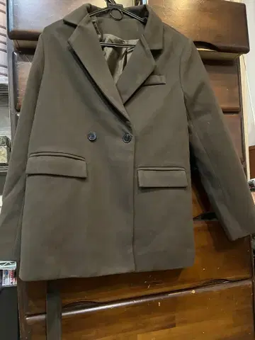 브라운 테일러드 자켓 더블 버튼 브라운