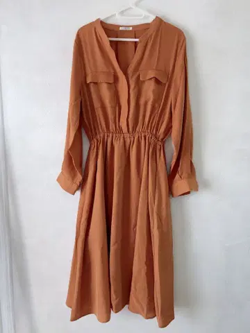 GLACIER 오렌지 셔츠 원피스 L