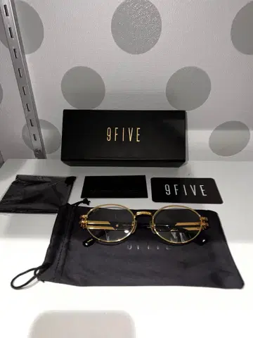 9FIVE 골드 블랙 라운드 안경