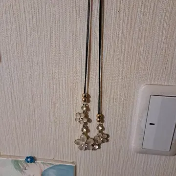 꽃 모티브 목걸이 핑크 골드