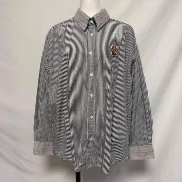 COQUET STUDIO 트라이 패턴 긴팔 셔츠 너구리 자수