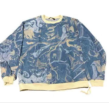 ZARA 데님 마블 무늬 캐주얼 맨투맨