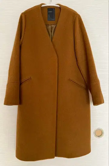 NOBLE 브라운 노카라 롱 코트