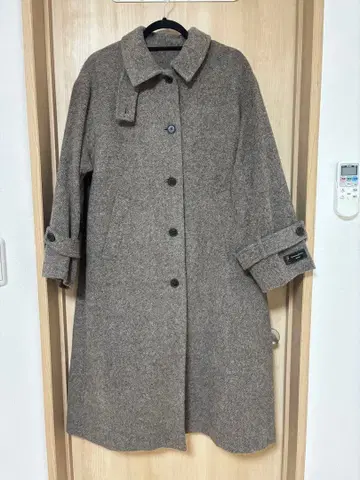 vis 브라운 울 혼방 롱 코트