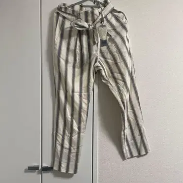 스트라이프 리본 포함 캐주얼 팬츠