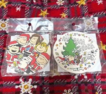 스누피 세라믹 코스터 2장 세트 산타 스누피
