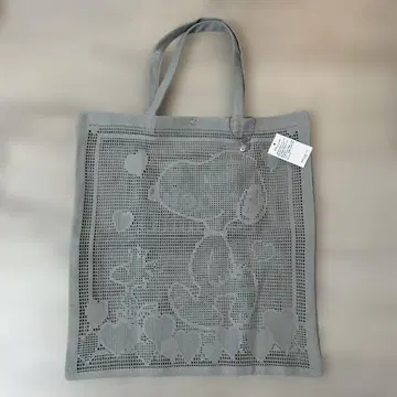 PEANUTS 스누피 긴자와 레이스점 콜라보 토트백 그레이