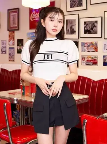 Darich DD 하프 슬리브 니트탑