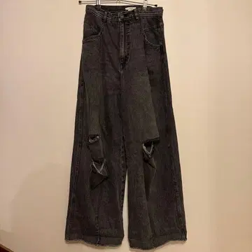 Ameri 다크 그레이 와이드 레그 데님 26