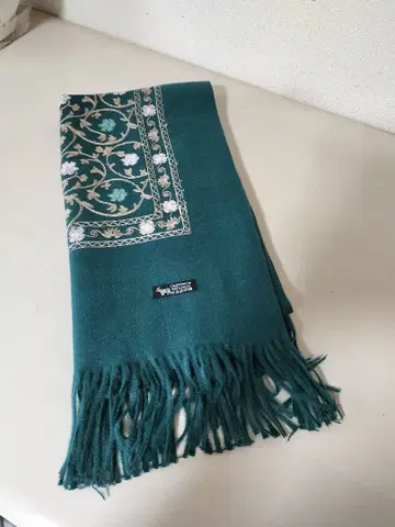 캐시미어 100% 울 자수 머플러