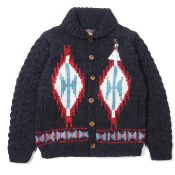 페로우즈 핸드 니트 코위찬 가디건 L 스웨터 웨어하우스