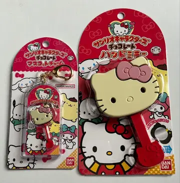 헬로키티 초콜릿 핸드 거울 마스코트 참 세트