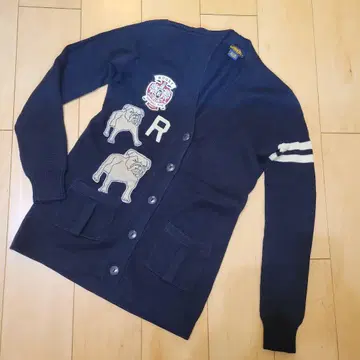 랄프 로렌 럭비 개 두꺼운 원단 코튼 가디건 S