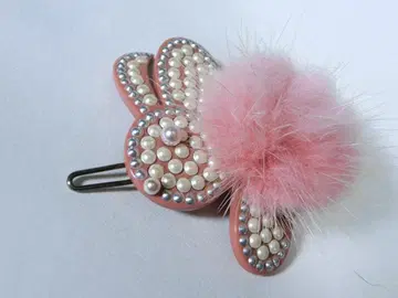 Alexandre 토끼형 펄과 퍼 헤어핀