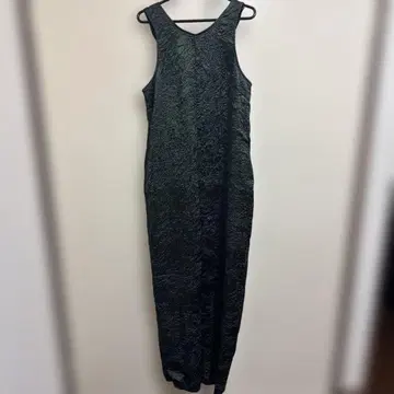 다크 그린 슬리브리스 롱 원피스