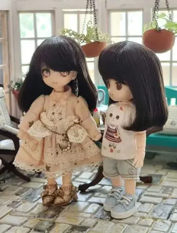 오비츠11용 가발 (4.5인치) 세미롱 블랙