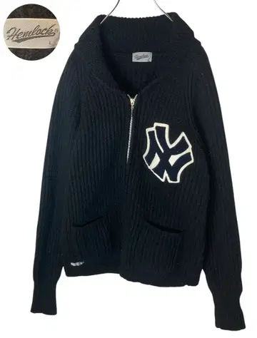 레어 구제 의류 미국 니그로 리그 뉴욕 쿠반스 블랙 니트 블루종