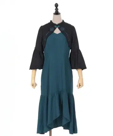 [ POETIQUE ] 로터스 자수 차이나 원피스