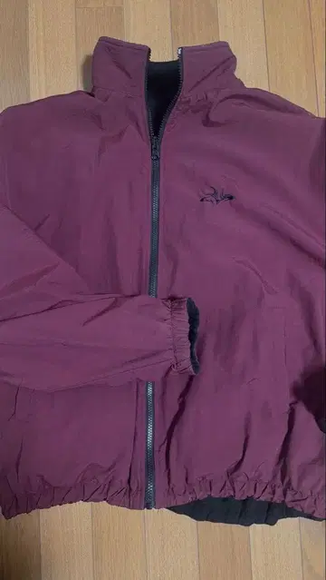 msg 리버서블 블루종 트랙 자켓 와인 레드