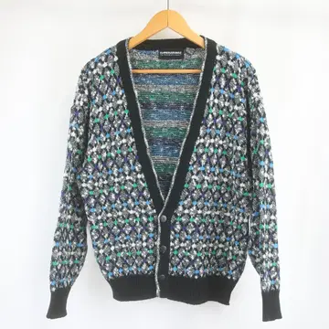 VINTAGE EXPRESSIONS 올 패턴 와이드 니트 가디건