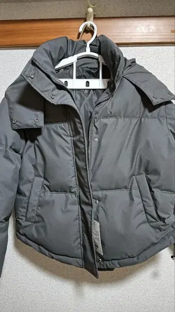 그레이 후드 부착 다운 자켓 새상품
