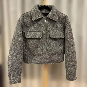 ZARA 그레이 크롭 자켓 울 혼방
