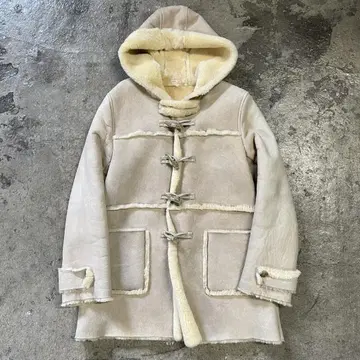 트렌드 클립스 양가죽 무스탕 코트 M 베이지