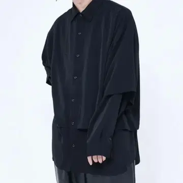 A'gem/9 블랙 레이어드 셔츠