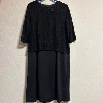 블랙 레이스 원피스 수트 3L