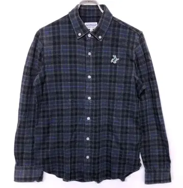 Jack Bunny!! 일본제 구제 의류 토끼 로고 자수 체크 무늬 셔츠