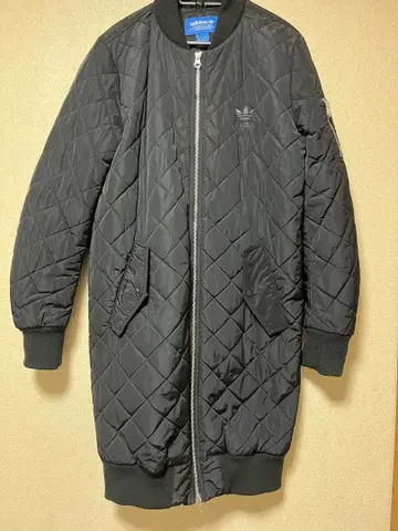 adidas 블랙 퀼팅 자켓