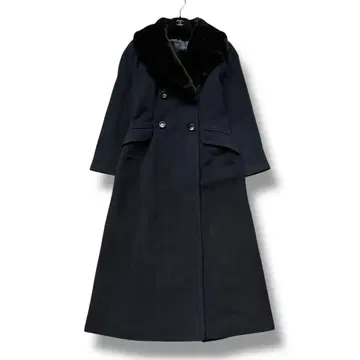 캐시미어 혼방 로라 애슐리 체스터 코트 더블 퍼 A라인 롱