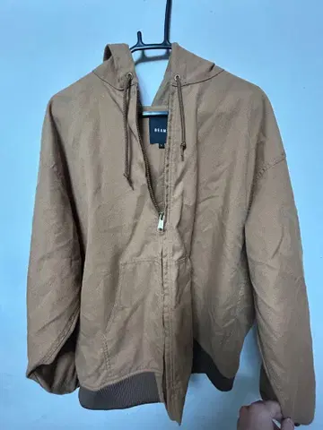 BEAMS 후드 부착 점퍼 L 사이즈 브라운