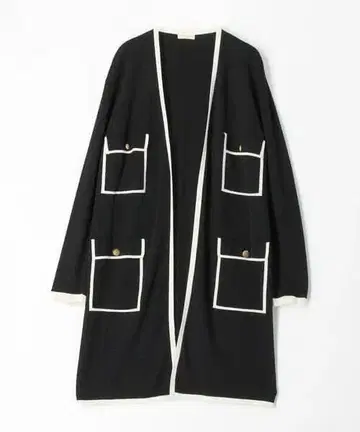 데프레 블랙 포켓 부착 롱 코트